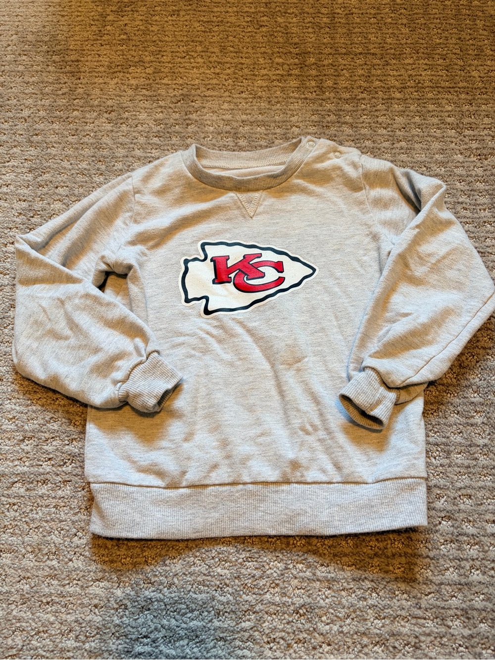 Kids Gray Kansas City Chiefs Crewneck Sweatshirt